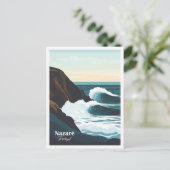 Nazare Portugal Artwork Travel Place Illustration Postkarte (Stehend Vorderseite)