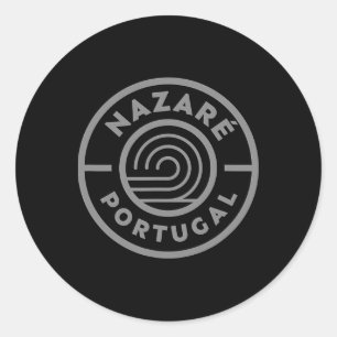 Nazaré Portugal Big Wave Surfen Surfen Runder Aufkleber