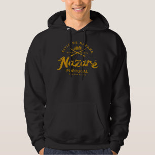 Nazare Portugal Surfen Vintage Retro 987 Hoodie