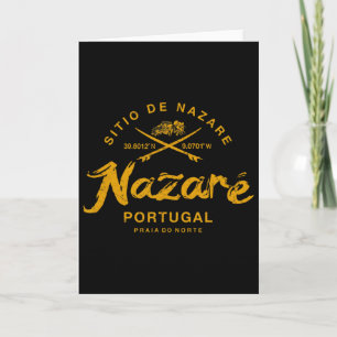 Nazaré Portugal Surfen Vintage Retro Karte
