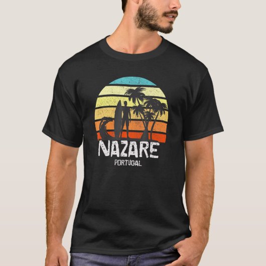 Nazare Portugal Surfing Big Wave T-Shirt (Vorderseite)
