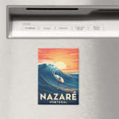 Nazare Portugal Surfing Magnet (In Situ (Geschirrspüler))