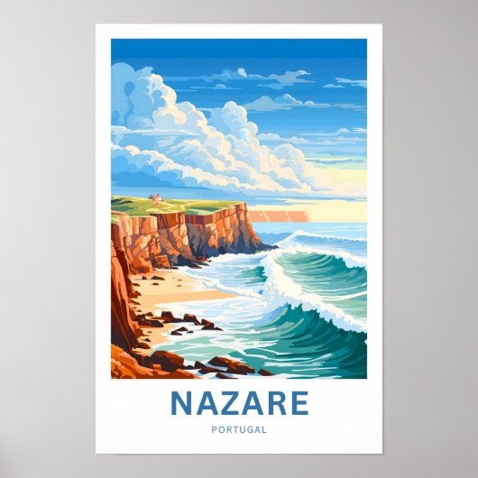 Nazare Portugal Travel Print Poster (Vorne)