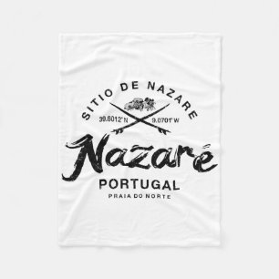Nazaré Portugal Vintage Surfen Fleecedecke