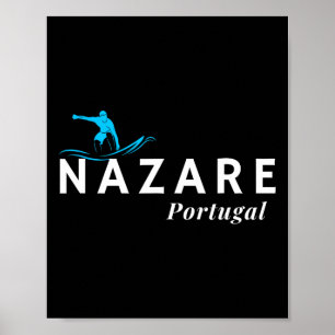 Nazare Portugal Welle Surfen Surfer  Poster