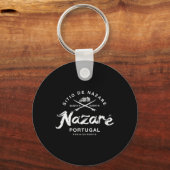 Nazare Rtugal Vintage Retro Surfing 988 Schlüsselanhänger (Vorderseite)
