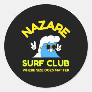 Nazare Surf Club Wo Größe tut. Aufkleber