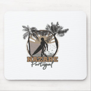 Nazare Surfer I Portugal Retro I Surfen I Nazare Mousepad