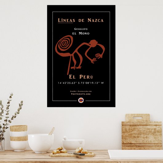 Nazca Geoglyphen-Monkey Poster (Küche)