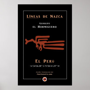 Nazca Geoglyphs-Anteater Poster