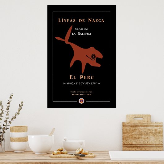 Nazca Geoglyphs-Whale Poster (Küche)