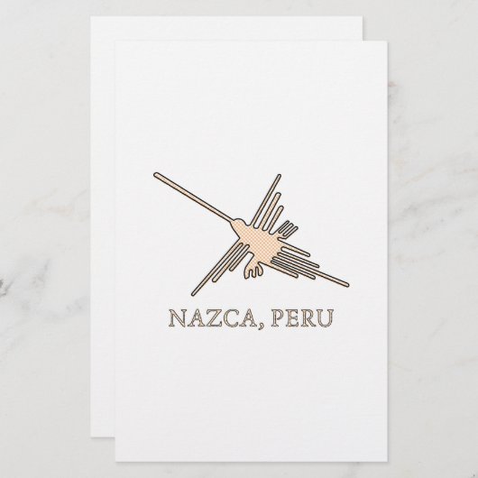Nazca Hummingbird Geoglyph Newsprint Briefpapier (Vorne/Hinten)