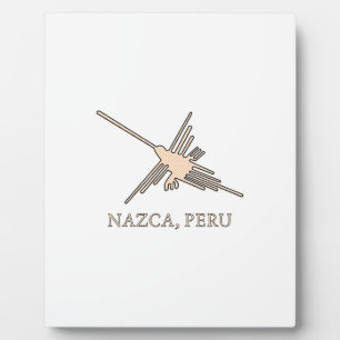 Nazca Hummingbird Geoglyph Newsprint Fotoplatte