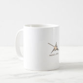 Nazca Hummingbird Geoglyph Newsprint Kaffeetasse (Vorderseite Links)