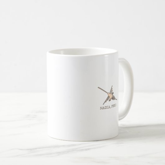 Nazca Hummingbird Geoglyph Newsprint Kaffeetasse (VorderseiteRechts)
