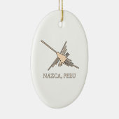 Nazca Hummingbird Geoglyph Newsprint Keramik Ornament (Rechts)