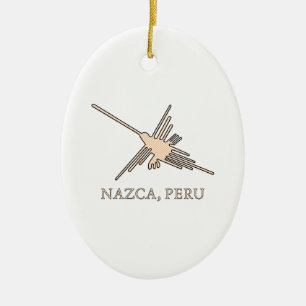 Nazca Hummingbird Geoglyph Newsprint Keramik Ornament