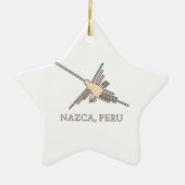 Nazca Hummingbird Geoglyph Newsprint Keramikornament (Vorne)