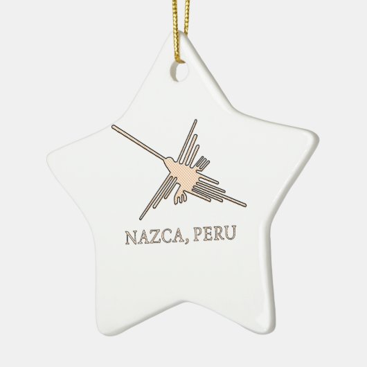 Nazca Hummingbird Geoglyph Newsprint Keramikornament (Links)