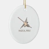 Nazca Hummingbird Geoglyph Newsprint Keramikornament (Rechts)