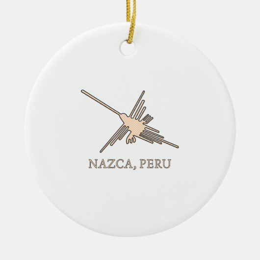 Nazca Hummingbird Geoglyph Newsprint Keramikornament (Vorne)