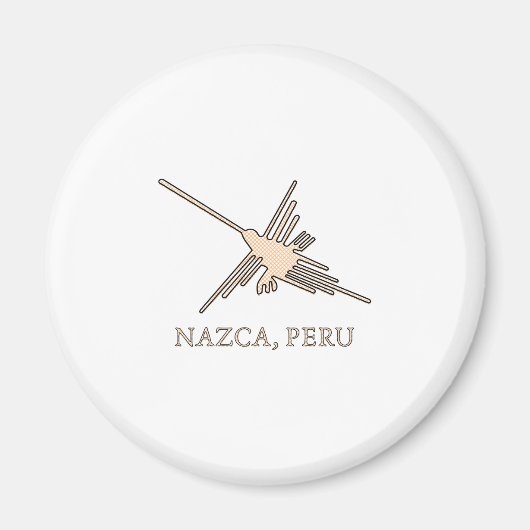 Nazca Hummingbird Geoglyph Newsprint Magnet (Vorne)