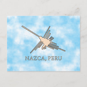 Nazca Hummingbird Geoglyph Newsprint Postkarte