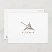 Nazca Hummingbird Geoglyph Newsprint Postkarte (Vorne/Hinten)