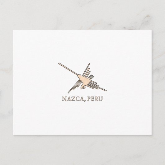 Nazca Hummingbird Geoglyph Newsprint Postkarte (Vorderseite)