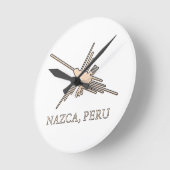 Nazca Hummingbird Geoglyph Newsprint Runde Wanduhr (Winkel)