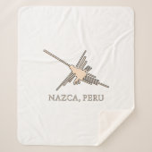 Nazca Hummingbird Geoglyph Newsprint Sherpadecke (Vorderseite)