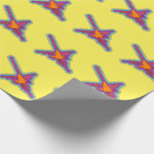 Nazca Hummingbird Peru Zeichnend auf Gelb Geschenkpapier (Ecke)