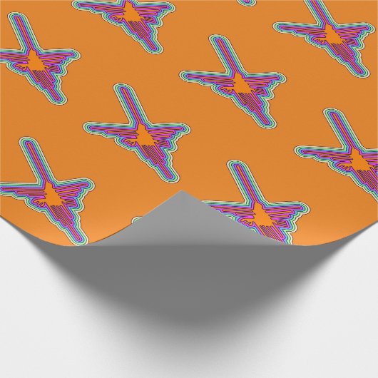 Nazca Hummingbird Peru Zeichnend auf Orange Geschenkpapier (Ecke)