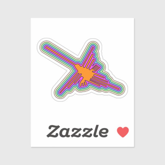 Nazca Hummingbird Peru Zeichnend Aufkleber (Blatt)