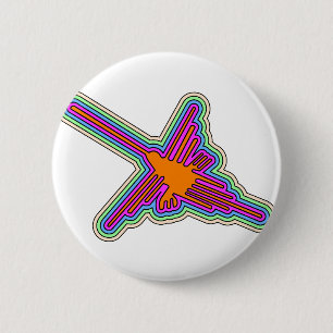 Nazca Hummingbird Peru Zeichnend Button