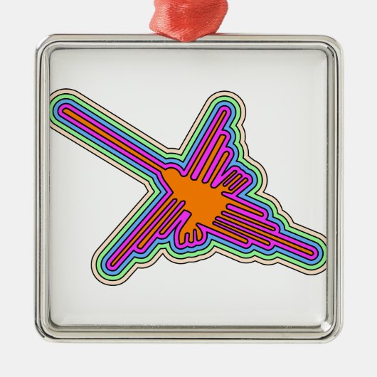 Nazca Hummingbird Peru Zeichnend Ornament Aus Metall (Vorne)