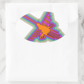 Nazca Hummingbird Peru Zeichnend Ovaler Aufkleber (Tasche)