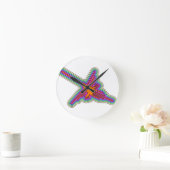 Nazca Hummingbird Peru Zeichnend Runde Wanduhr (Zuhause)