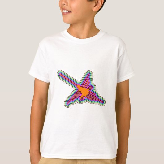 Nazca Hummingbird Peru Zeichnend T-Shirt (Vorderseite)