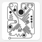 Nazca Hummingbird Quadratischer Aufkleber (Vorderseite)