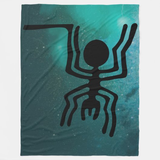 Nazca Lines - Antike Insekten - Schwarze Spinne Fleecedecke (Vorderseite)