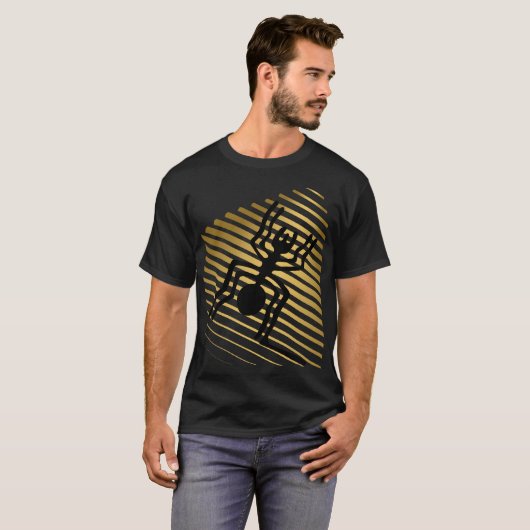 Nazca Lines Geoglyphen - Ancient Black Spider T-Shirt (Vorne ganz)