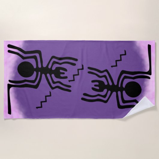 Nazca Lines Geoglyphs - Ancient Blue Spider Strandtuch (Vorderseite)