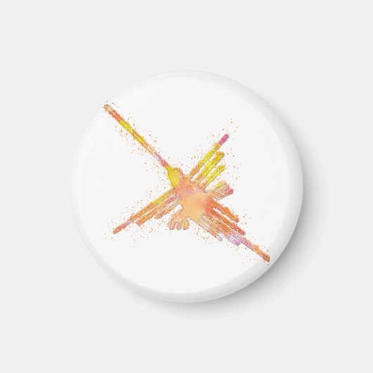 Nazca Lines Hummingbird Aquarell drucken Magnet (Vorne)