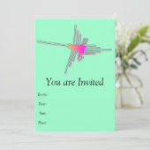 Nazca Lines Hummingbird - Grüne Version Einladung (Stehend Vorderseite)