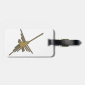 Nazca Lines Hummingbird Imitate Stickerei drucken Gepäckanhänger (Rückseite horizontal)