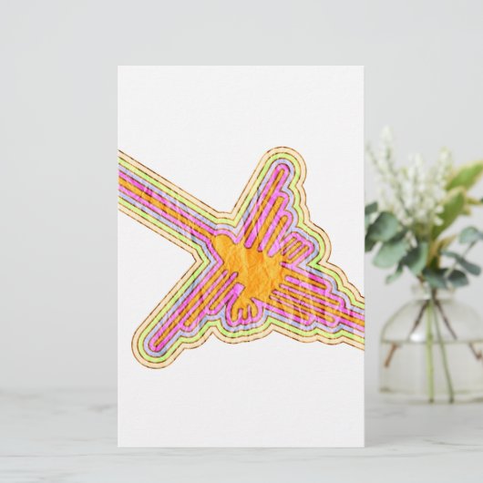 Nazca Lines Hummingbird mit zerknittertem Papieref Briefpapier (Stehend Vorderseite)