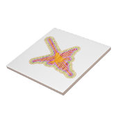 Nazca Lines Hummingbird mit zerknittertem Papieref Fliese (Seite)