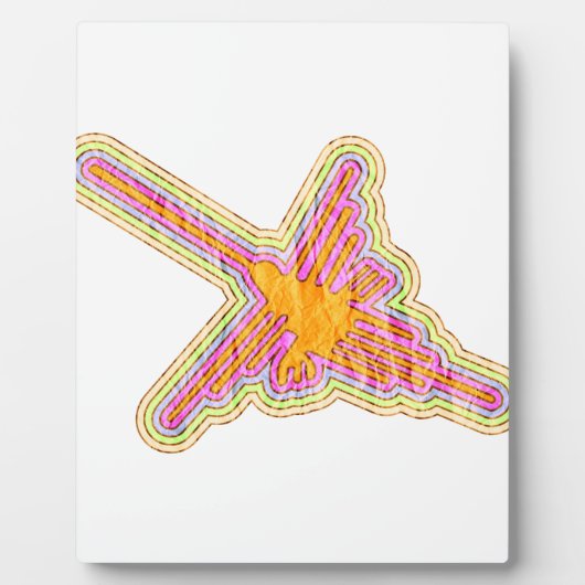 Nazca Lines Hummingbird mit zerknittertem Papieref Fotoplatte (Vorderseite)
