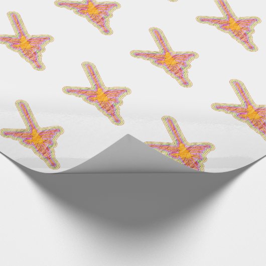 Nazca Lines Hummingbird mit zerknittertem Papieref Geschenkpapier (Ecke)